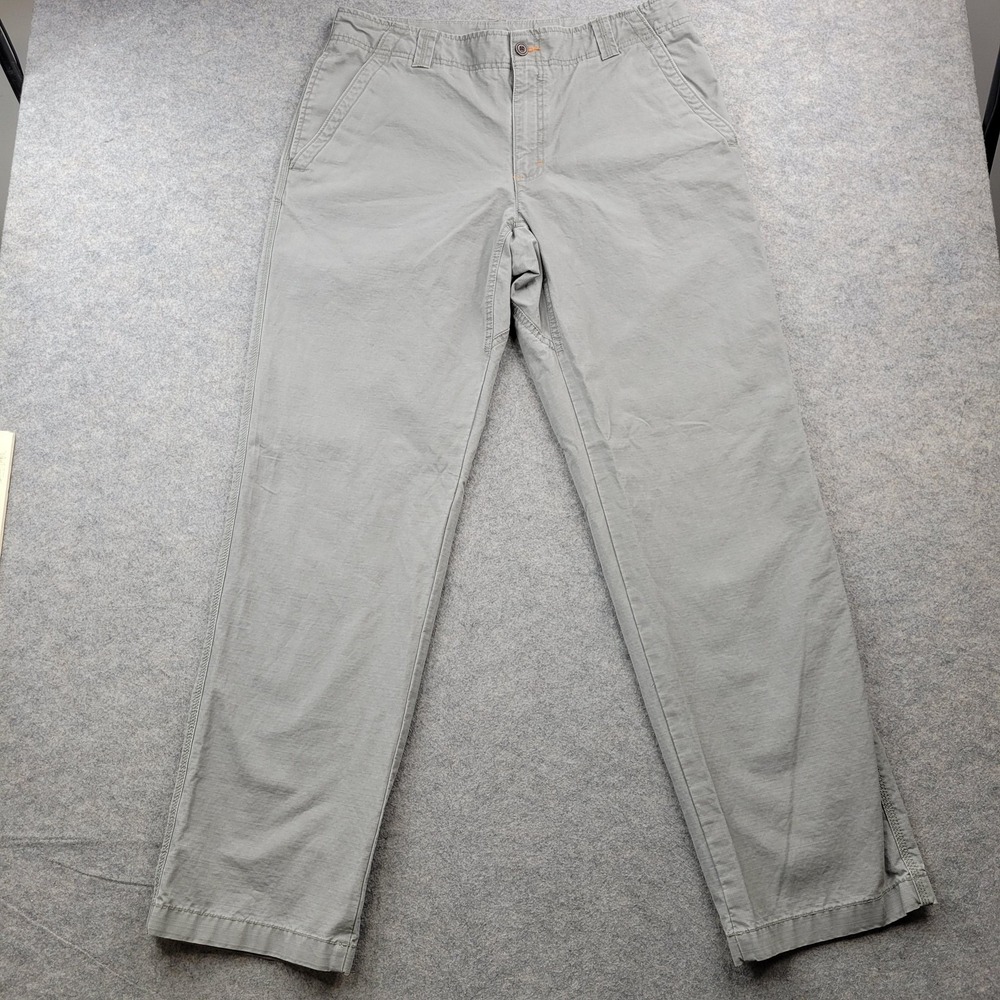 L.L. Bean Pants Mens 36x34 Gray Natural Fit Canvas Chino Straight Leg Casual